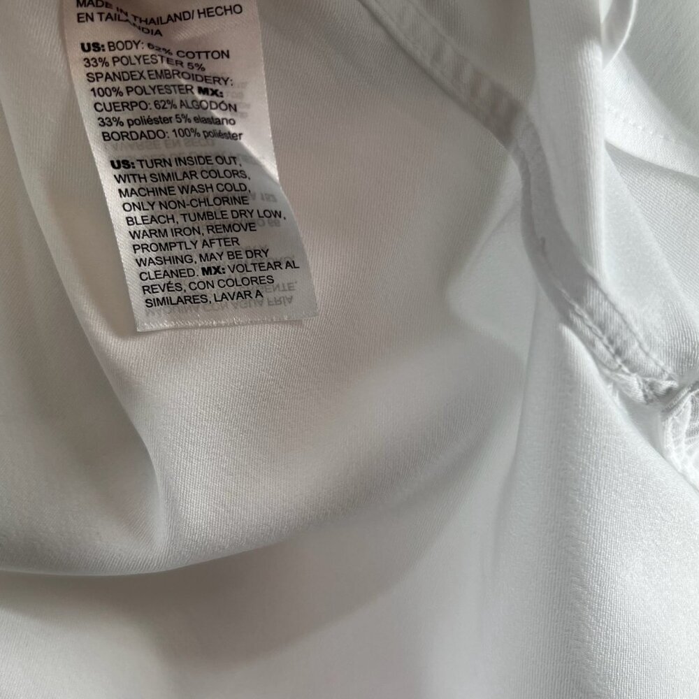 Chicos No Iron Wildflower Embroidered Shirt Womens 0 Long Sleeve Button Up White - Picture 15 of 15